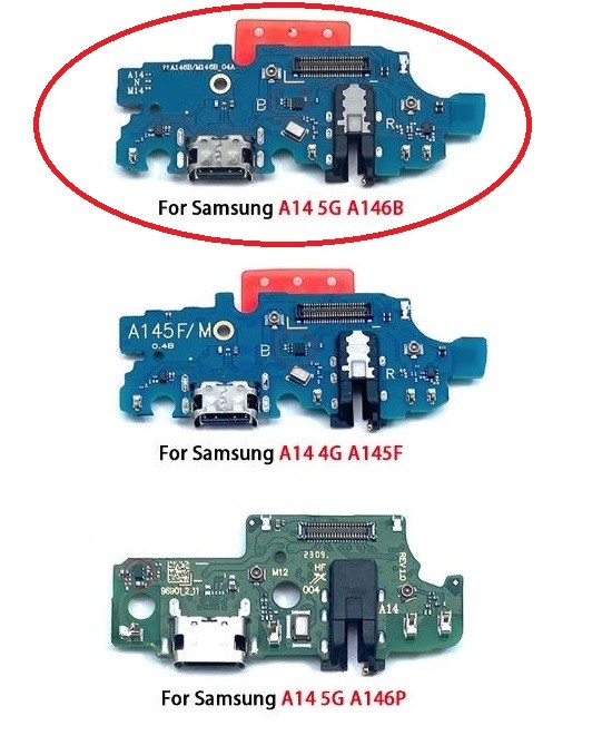 Lanksčioji jungtis Samsung A146B A14 5G 2023 su įkrovimo kontaktu, mikrofonu, ausinių lizdu originali (service pack)
