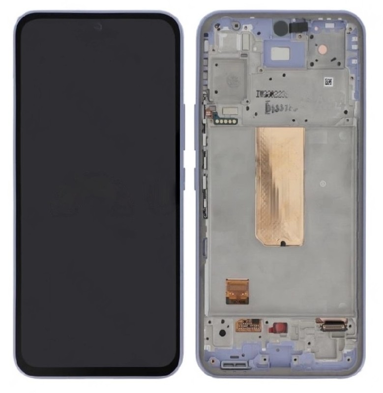 Ekranas Samsung A546 A54 5G 2023 su lietimui jautriu stikliuku ir rėmeliu Violet originalus (used Grade A)