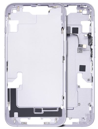 Vidinis korpusas iPhone 14 Purple su šoniniais mygtukais originalus (used Grade B)