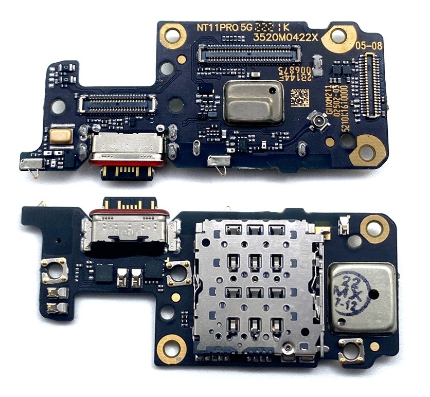 Lanksčioji jungtis Xiaomi Redmi Note 11 Pro China 5G/Redmi Note 11 Pro+ 5G su įkrovimo kontaktu ir mikrofonu, SIM kortelės kontaktu originalus (service pack)