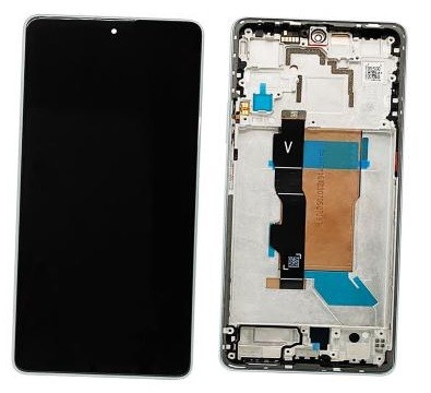 Ekranas Xiaomi Poco F5 5G su lietimui jautriu stikliuku ir rėmeliu Blue OLED