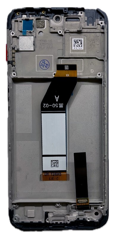 Ekranas Xiaomi Redmi 10 2022 su lietimui jautriu stikliuku ir rėmeliu Black ORG