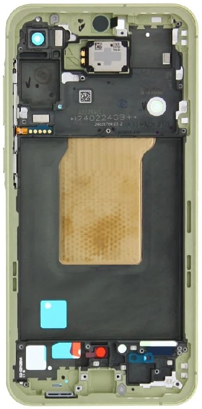 Ekranas Samsung A556 A55 5G su lietimui jautriu stikliuku ir rėmeliu Awesome Lemon originalus (assembled service pack)