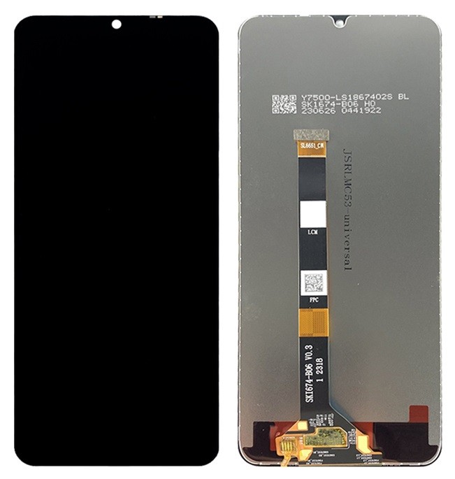 Ekranas Realme C51/C53/Narzo N53/Note 50/Note 60 su lietimui jautriu stikliuku Black ORG