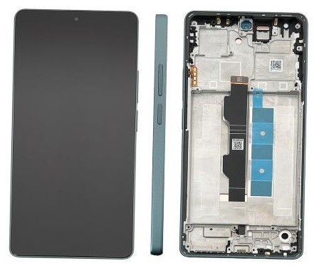 Ekranas Xiaomi Redmi Note 13 Pro 4G/Poco M6 Pro 4G su lietimui jautriu stikliuku ir rėmeliu Forest Green originalus (service pack)