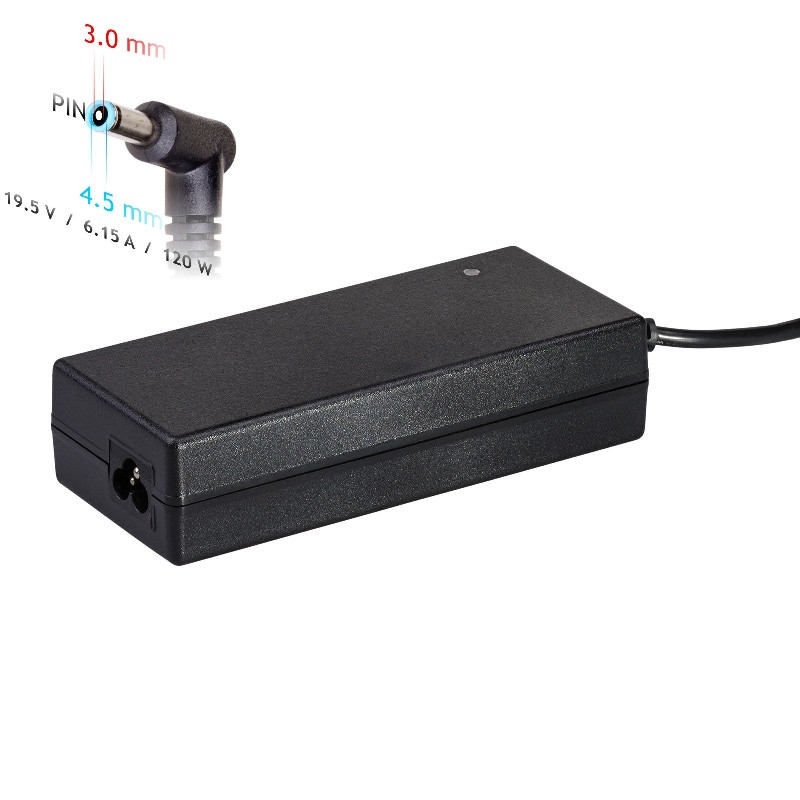 Nešiojamojo kompiuterio pakrovėjas Akyga AK-ND-45 (19.5V / 6.15A 120W 4.5 x 3.0mm + pin) HP 1.2m