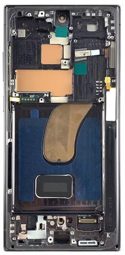 Ekranas Samsung S918 S23 Ultra 5G su lietimui jautriu stikliuku ir rėmeliu Black OLED