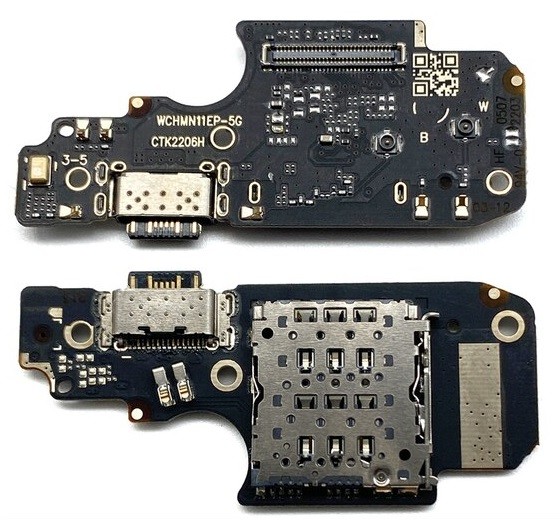 Lanksčioji jungtis Xiaomi Poco X4 Pro 5G su įkrovimo kontaktu ir mikrofonu, SIM kortelės kontaktu originali (service pack)