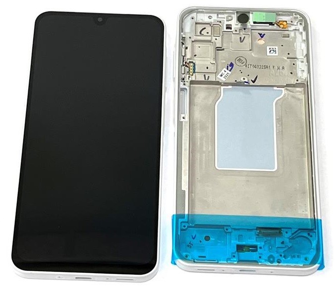 Ekranas Samsung A266 A26 5G su lietimui jautriu stikliuku ir rėmeliu Black originalus (service pack)