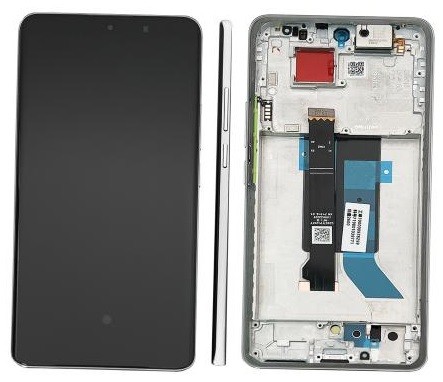 Ekranas Xiaomi Poco X7 5G su lietimui jautriu stikliuku ir rėmeliu Silver originalus (service pack)