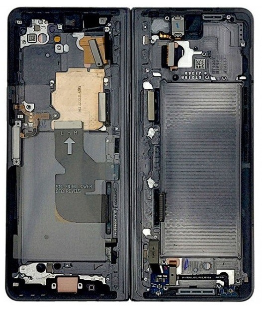 Vidinis korpusas Samsung F936 Z Fold4 5G Phantom Black originalus (used Grade B)