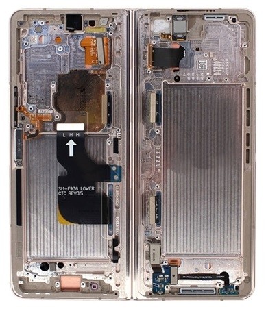 Vidinis korpusas Samsung F936 Z Fold4 5G Beige originalus (used Grade C)