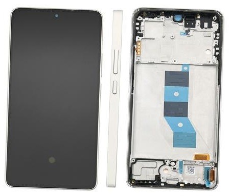 Ekranas Xiaomi Poco M7 Pro 5G su lietimui jautriu stikliuku ir rėmeliu Silver originalus (service pack)