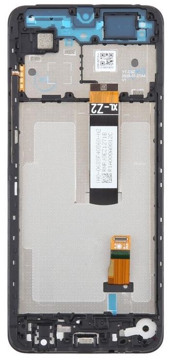 Ekranas Xiaomi Redmi A5/Poco C71 (Long Flex) su lietimui jautriu stikliuku ir rėmeliu Black ORG