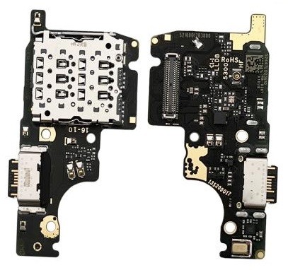 Lanksčioji jungtis Xiaomi Redmi Note 14 5G/Poco M7 Pro 5G su įkrovimo kontaktu ir mikrofonu, SIM kortelės kontaktu originali (service pack)
