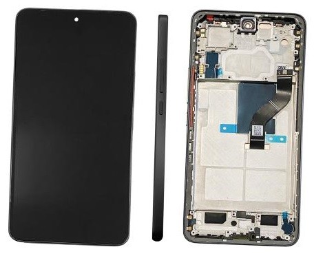 Ekranas Xiaomi 12 Lite 5G su lietimui jautriu stikliuku ir rėmeliu Black originalus (service pack)