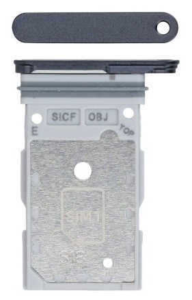 SIM kortelės laikiklis Samsung S931 S25/S936 S25 Plus Dual Black originalus (service pack)