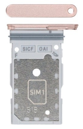 SIM kortelės laikiklis Samsung S931 S25/S936 S25 Plus Dual Pink Gold originalus (service pack)
