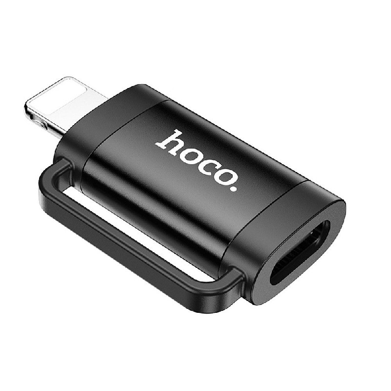 Adapteris Hoco (UA31B) iš Lightning į USB-C (OTG) juodas