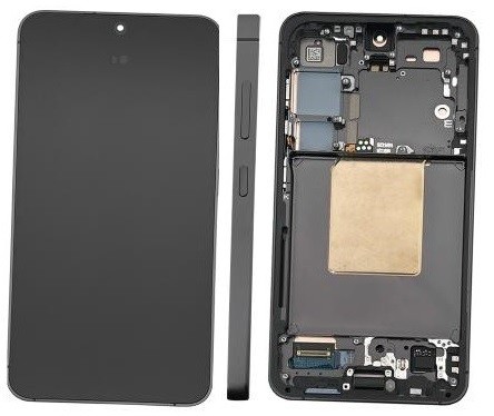 Ekranas Samsung S921 S24 su lietimui jautriu stikliuku ir rėmeliu Onyx Black originalus (used Grade A)