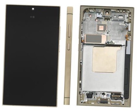 Ekranas Samsung S928 S24 Ultra su lietimui jautriu stikliuku ir rėmeliu Titanium Yellow originalus (used Grade B)