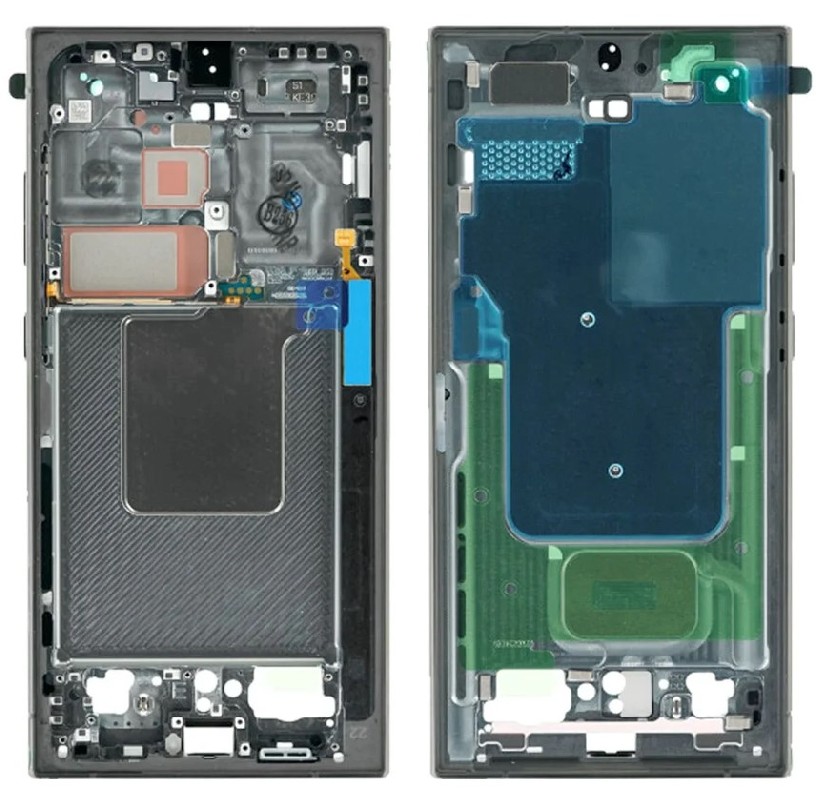 Ekranas Samsung S928 S24 Ultra su lietimui jautriu stikliuku ir rėmeliu Titanium Black/Blue/Green originalus (used Grade B)