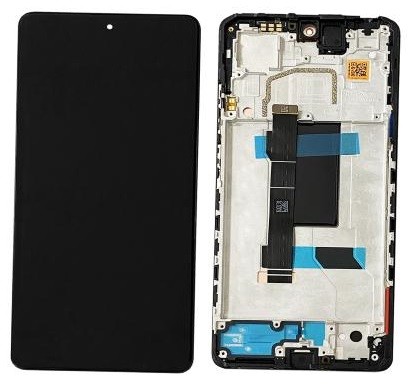 Ekranas Xiaomi Redmi Note 12 Pro 5G/Poco X5 Pro 5G su lietimui jautriu stikliuku ir rėmeliu Midnight Black originalus (used Grade B)