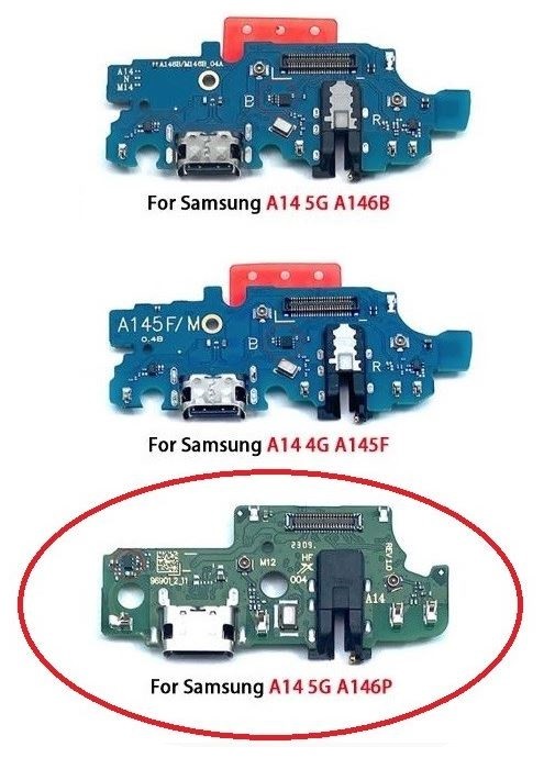 Lanksčioji jungtis Samsung A146P A14 5G 2023 su įkrovimo kontaktu, mikrofonu, ausinių lizdu originali (used Grade A)