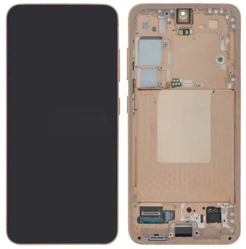 Ekranas Samsung S921 S24 su lietimui jautriu stikliuku ir rėmeliu Amber Yellow originalus (used Grade A)