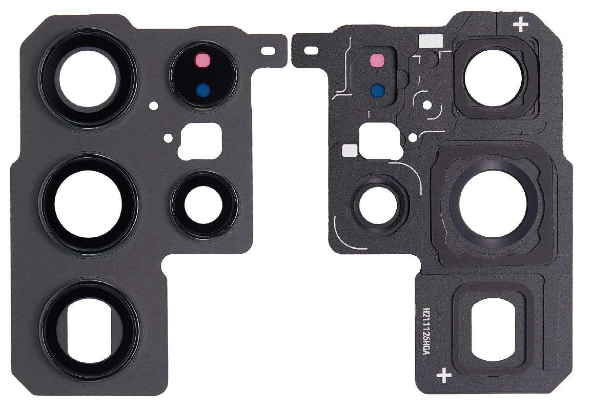 Samsung S908 S22 Ultra kameros stikliukas su rėmeliu Black originalus (used Grade A)