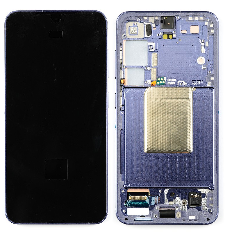 Ekranas Samsung S921 S24 su lietimui jautriu stikliuku ir rėmeliu Cobalt Violet originalus (used Grade C)