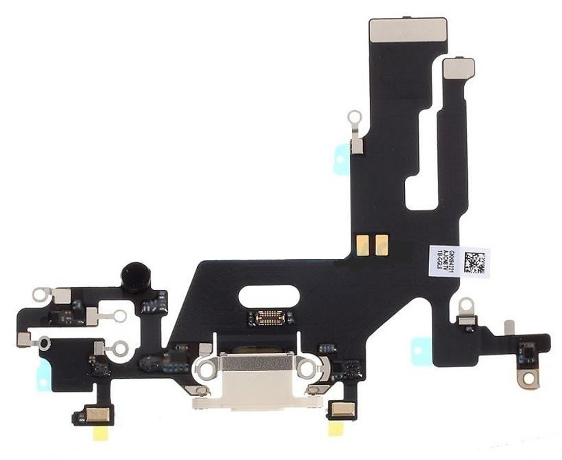 Lanksčioji jungtis skirta iPhone 11 įkrovimo kontaktų, su mikrofonu White originali (used Grade A)