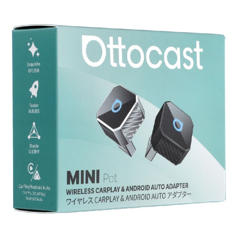 Audio adapteris Car OTTOCAST Mini Cube T3 (CarPlay Android auto) juodas