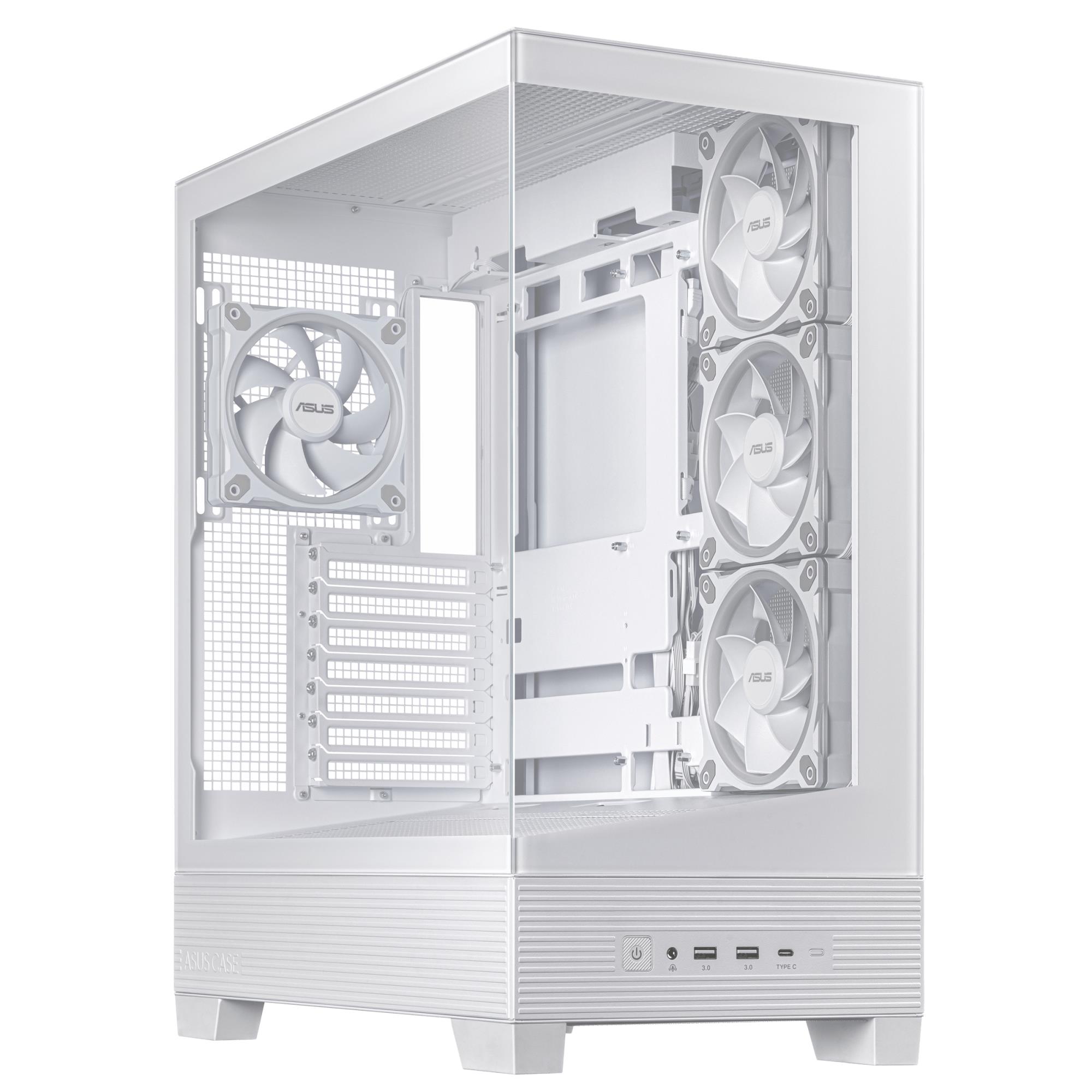 ASUS A31 Plus TG ARGB WHITE „Midi Tower“ Balta