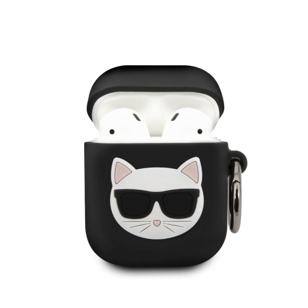 KARL LAGERFELD KLACA2SILCHBK AIRPODS 1/2 dėklas juodas SILICONE CHOUPETTE