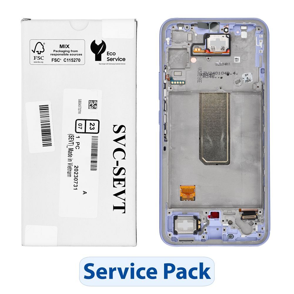 ServicePack LCD ekranas SAMSUNG A34 5G A346B violetinis GH82-31200D