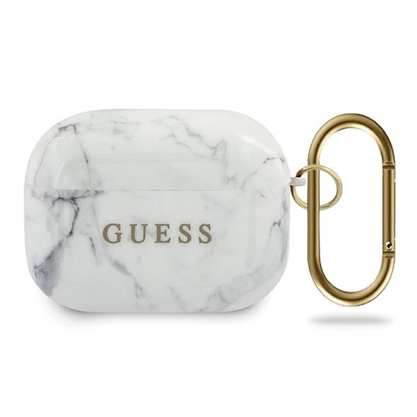 Guess GUACAPTPUMAWH AirPods Pro dėklas baltas Marble Collection