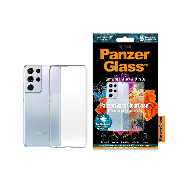 PANZERGLASS skaidrus dėklas SAMSUNG S21 ULTRA ANTIBACTERIAL skaidrus