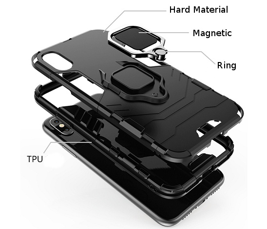 dėklas ARMOR RING MAGNETIC IPHONE 12 PRO MAX juodas