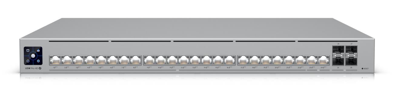 Komutatorius UBIQUITI L3 PoE 24 prievadai 600W