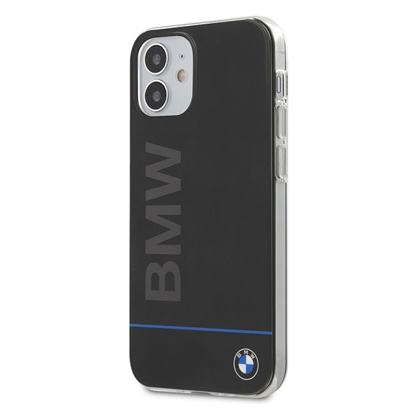 BMW BMHCP12SPCUBK IPHONE 12 MINI 5.4 "juodas/juodas dėklas SIGNATURE PRINTED LOGO