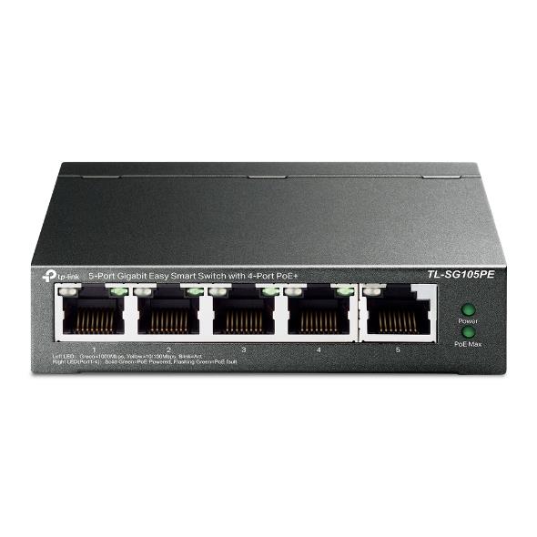 TP-Link TL-SG105PE komutatorius, 5 prievadai, 4xPoE