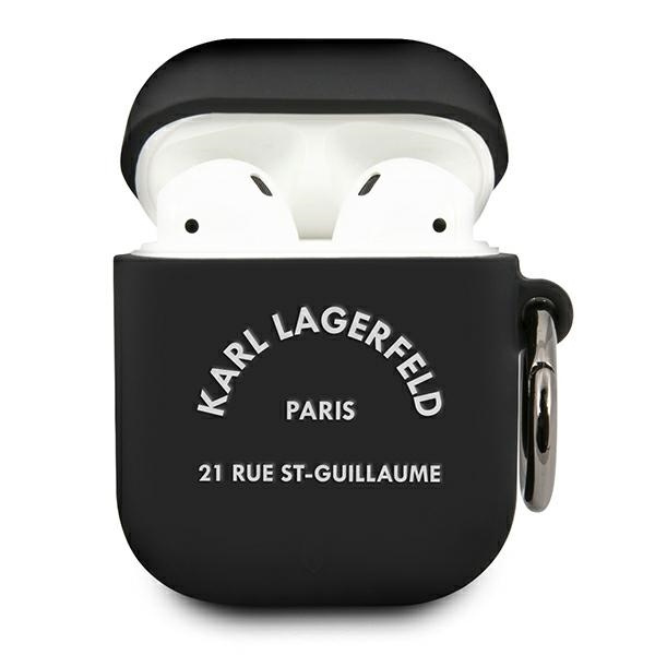 KARL LAGERFELD KLACA2SILRSGBK AIRPODS dėklas juodas /juodas silikoninis RSG