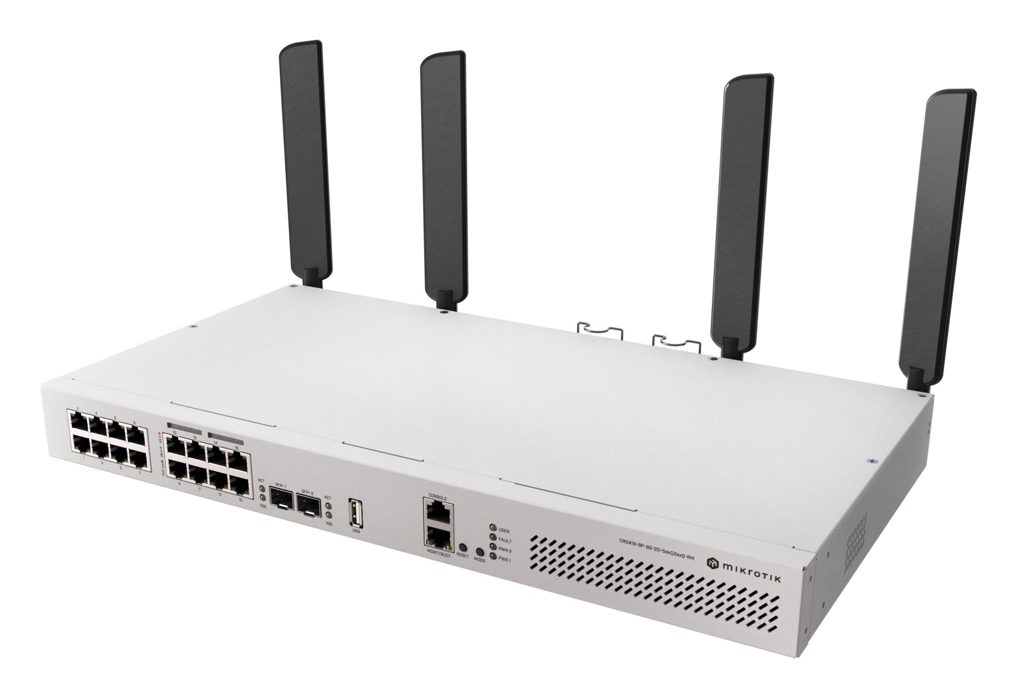 Komutatorius MIKROTIK CRS418-8P-8G-2S+RM L3 PoE 8 prievadai
