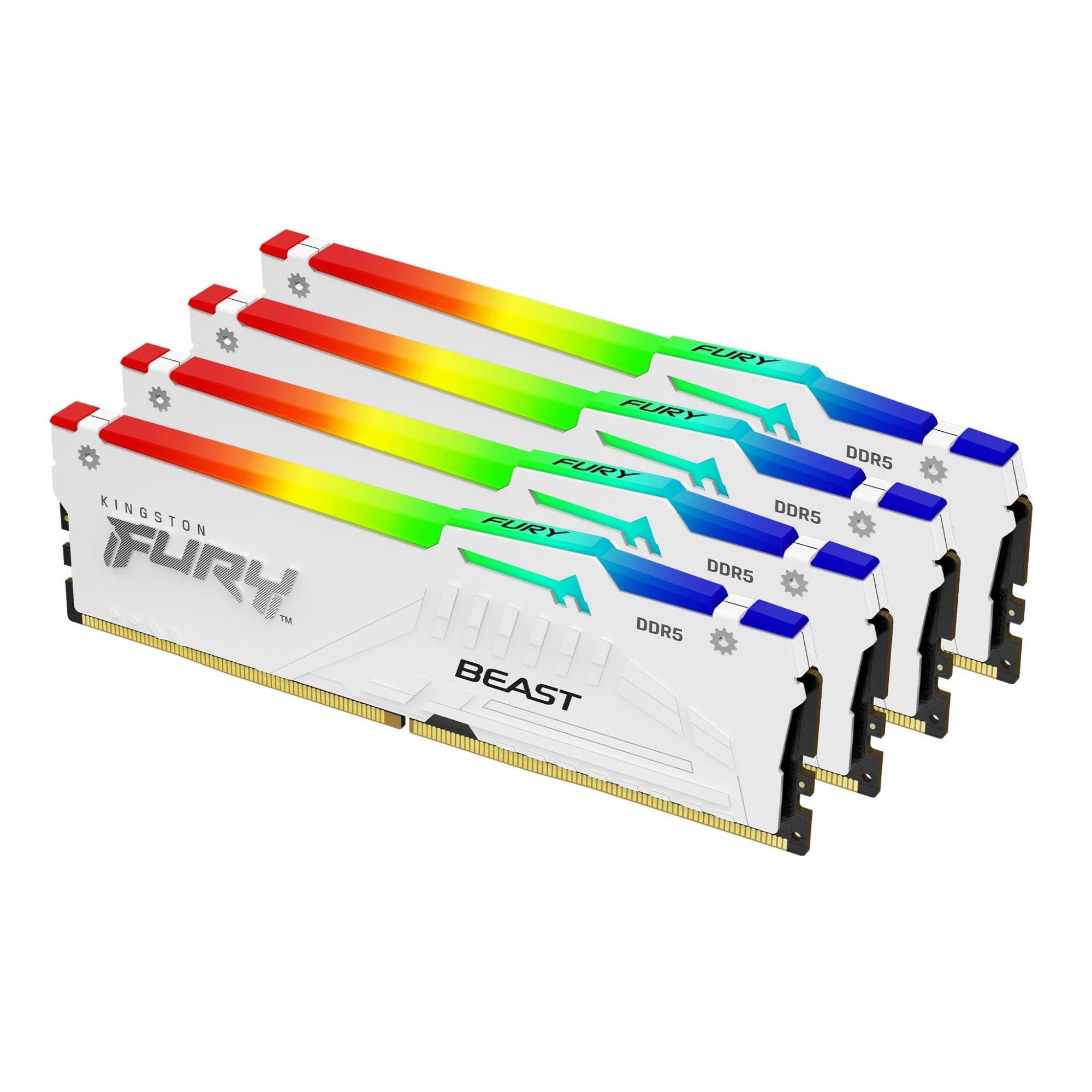 Kingston Technology FURY Beast RGB atminties modulis 128 GB 4 x 32 GB DDR5 5600 MT/s