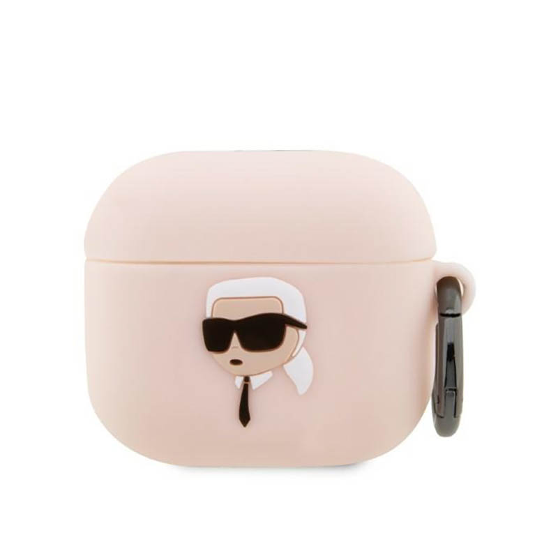 Karl Lagerfeld KLA3RUNIKP AirPods 3 dėklas rožinis silikoninis Karl Head 3D