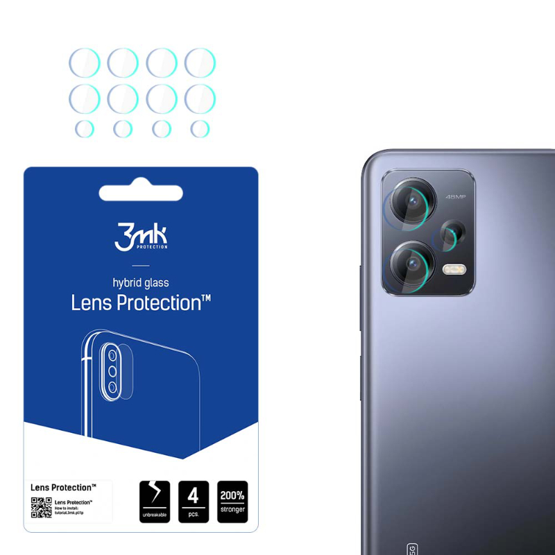 Kameros stiklas Xiaomi Redmi Note 12 Pro+ / Note 12 Pro 7H 3mk Lens Protection serijos objektyvo stiklas