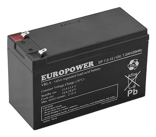 Baterija 12V 7.2Ah VRLA EP7.2-12 T2 Europower EMU