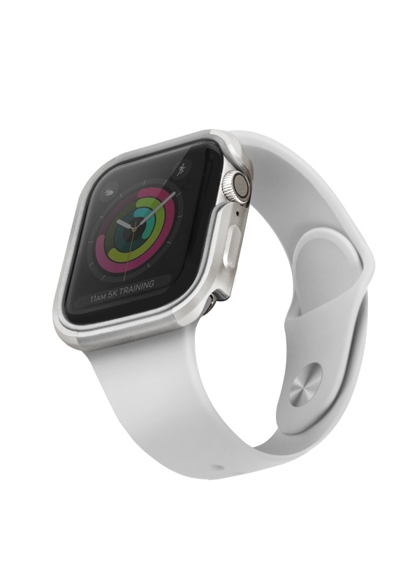 UNIQ dėklas Valencia Apple Watch Series 4/5/6/SE 44mm. sidabrinis/titanium sidabrinis