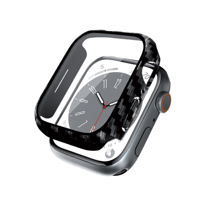 Crong Hybrid Watch dėklas - dėklas with glass Apple Watch 45mm (Carbon)